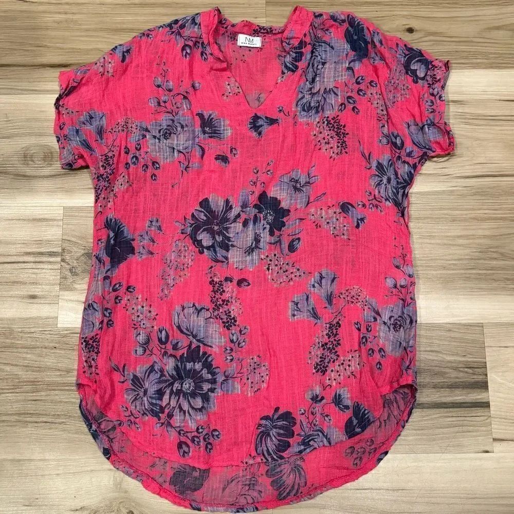Nina Murati Floral Gauze Sleeveless Top Blouse Women’s Medium
